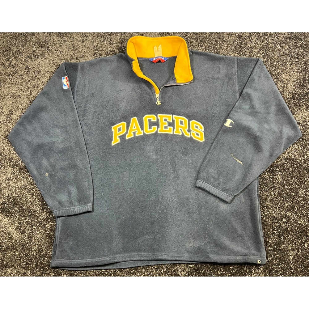 Rare VTG 90s NBA Indiana Pacers Champion Fleece Pullover Sweatshirt Mens *Flaw